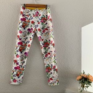 NWT Zara Girls | White & Floral Pants